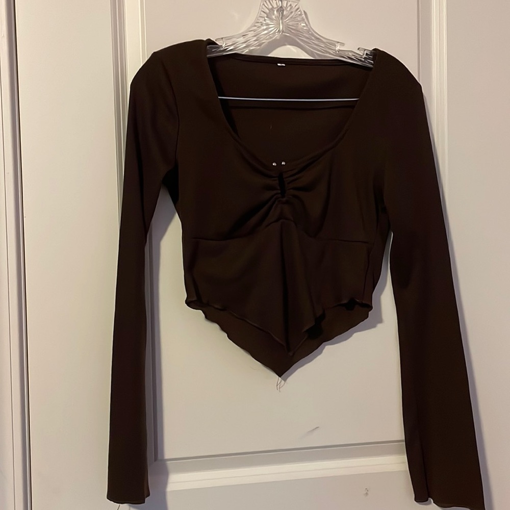 Brown crop top